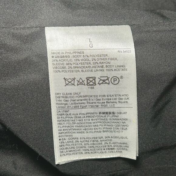 Banana Republic Colorblock Zip Up Jacket Size Large Gray Black Wool Blend - Picture 5 of 10